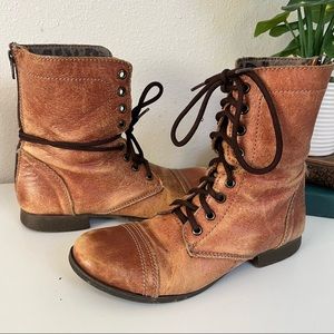 Steve Madden Troopa Combat Boot Cognac